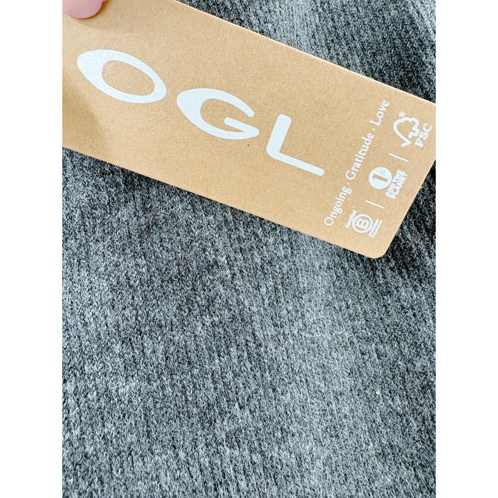 OGL Skirt Size M NEW Ribbed H-line Pull-on Midi Skirt Heather Black Gray - Picture 3 of 12